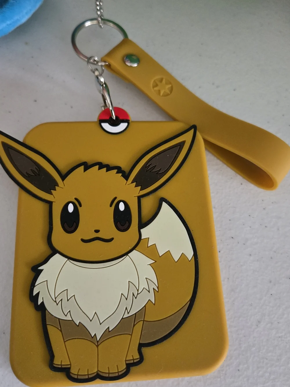 Evee Silicone Trading Card Keychain Holder with Wrist Strap